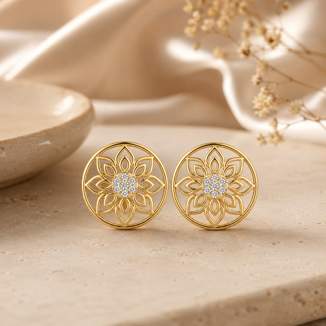 Floral Bloom Stud Earrings