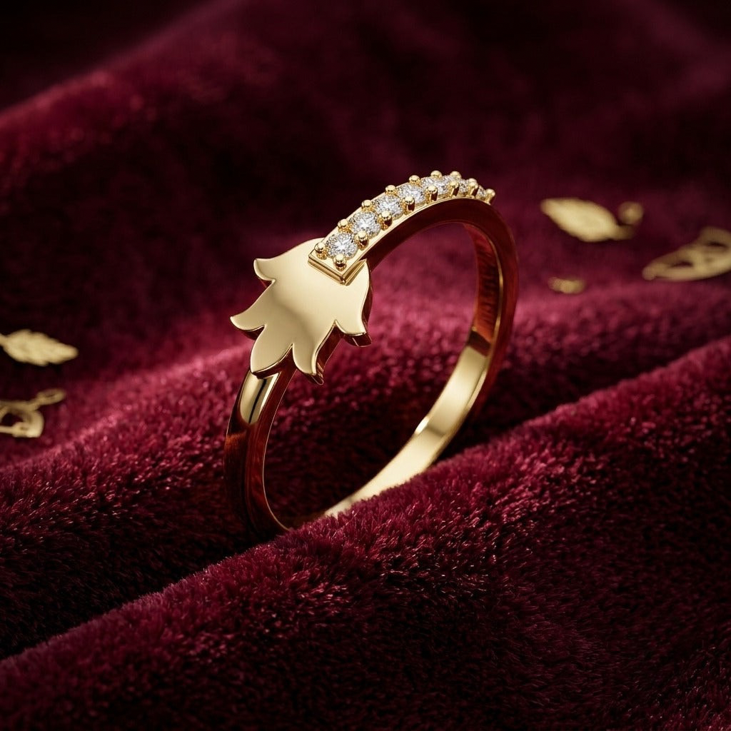 Lotus Diamond Ring