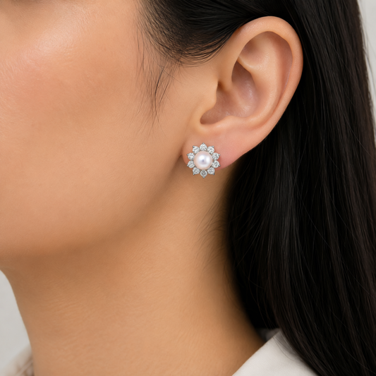 Pearl Floral Stud