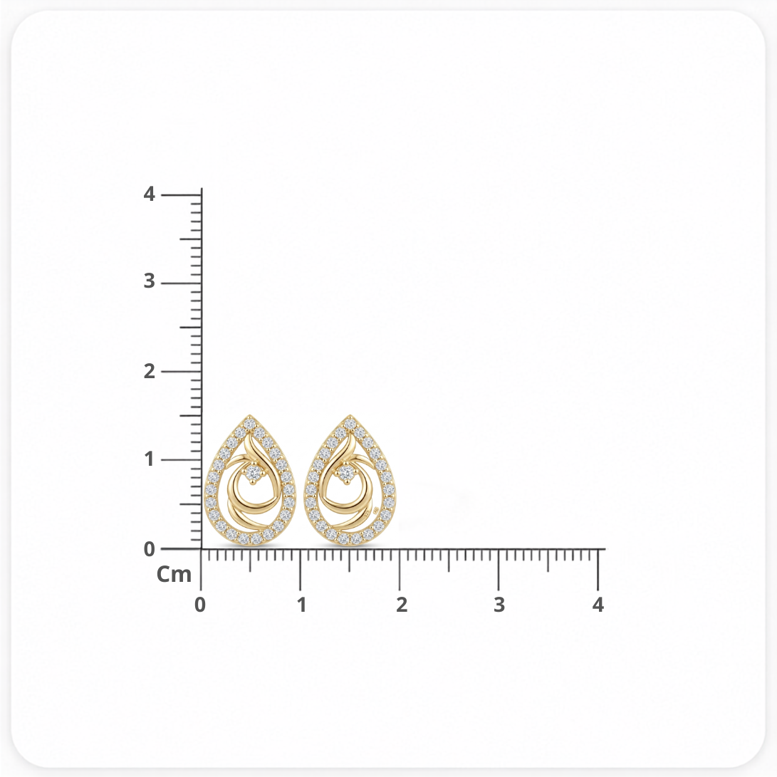 Aurelia Teardrop Diamond Stud Earrings