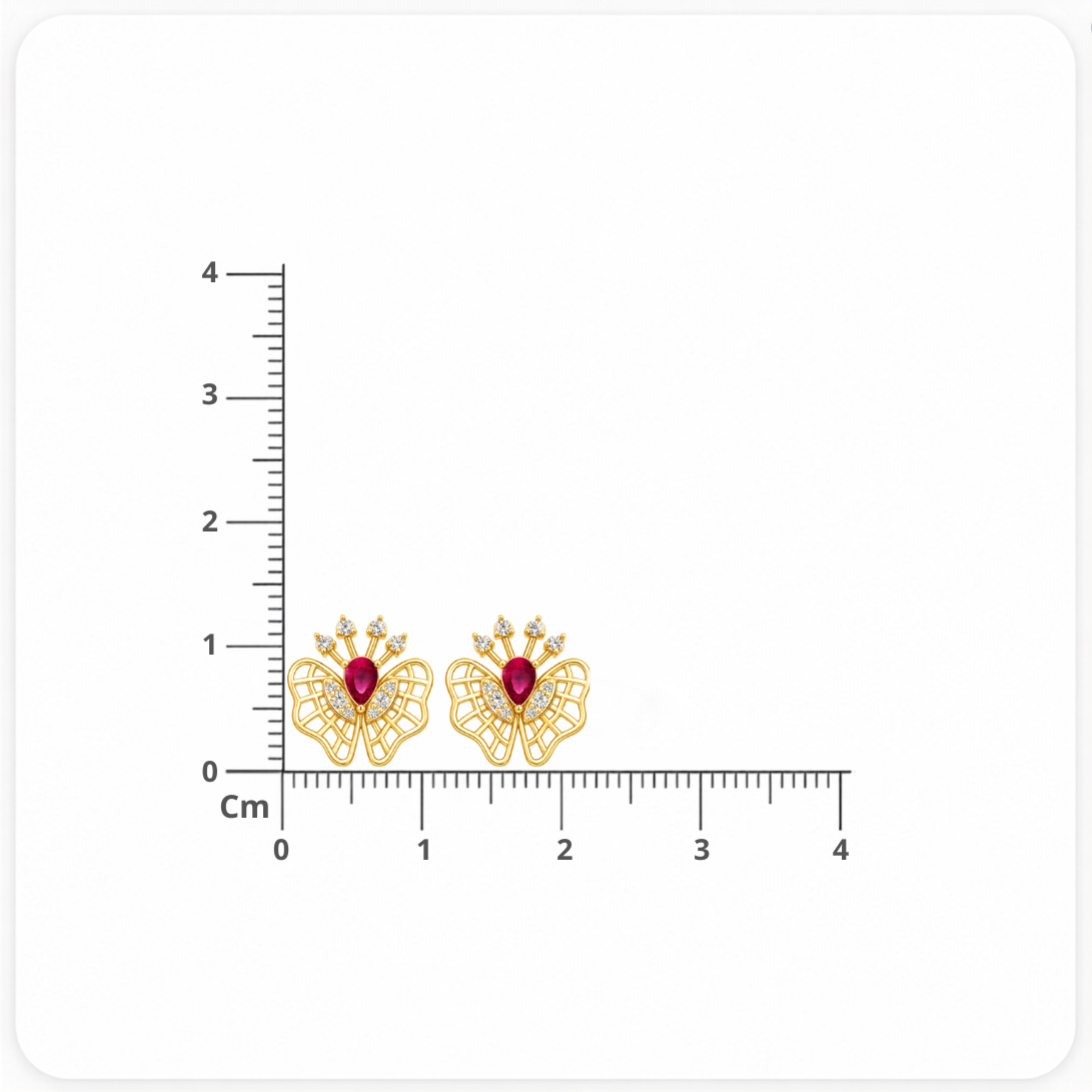 Butterfly Ruby Diamond Earrings