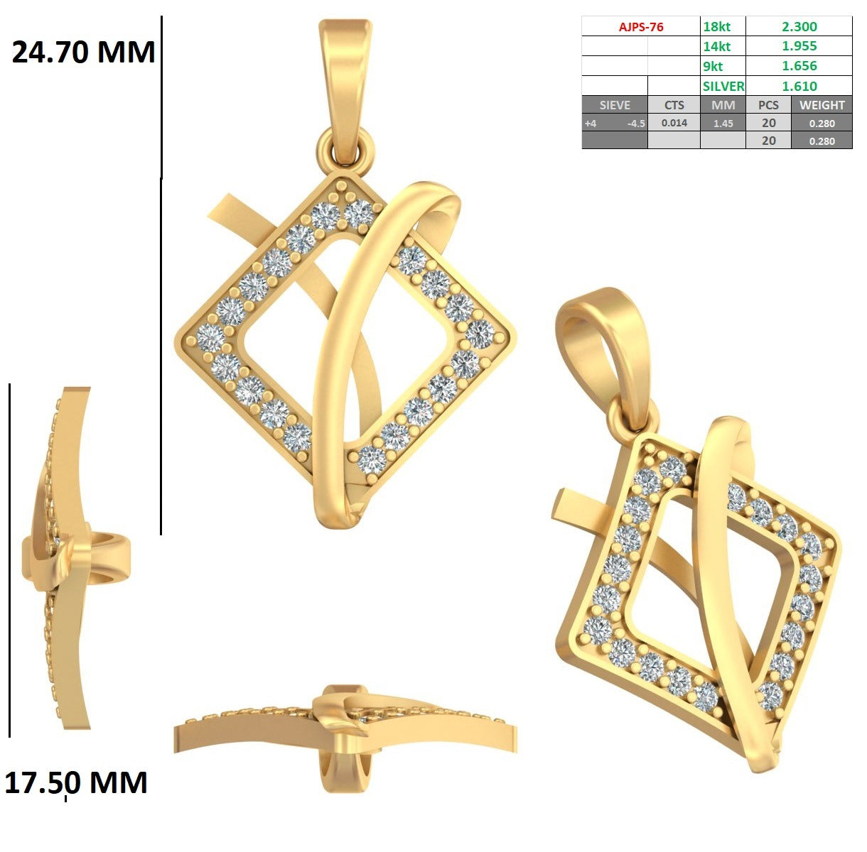 silver diamond pendent