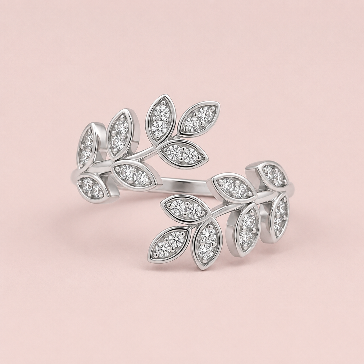 Olive Leaf Diamond Ring