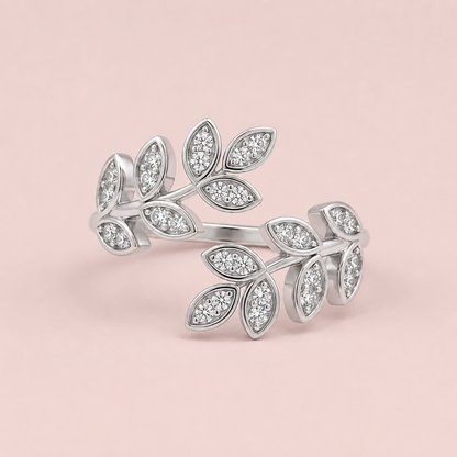 Olive Leaf Diamond Ring