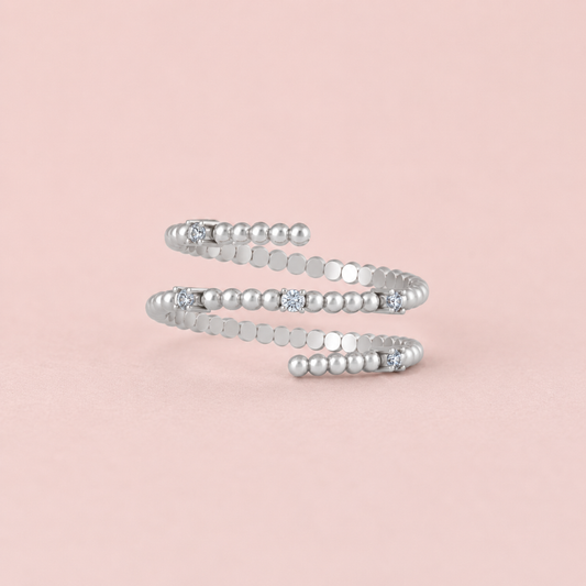 Celeste Spiral Diamond Wrap Ring