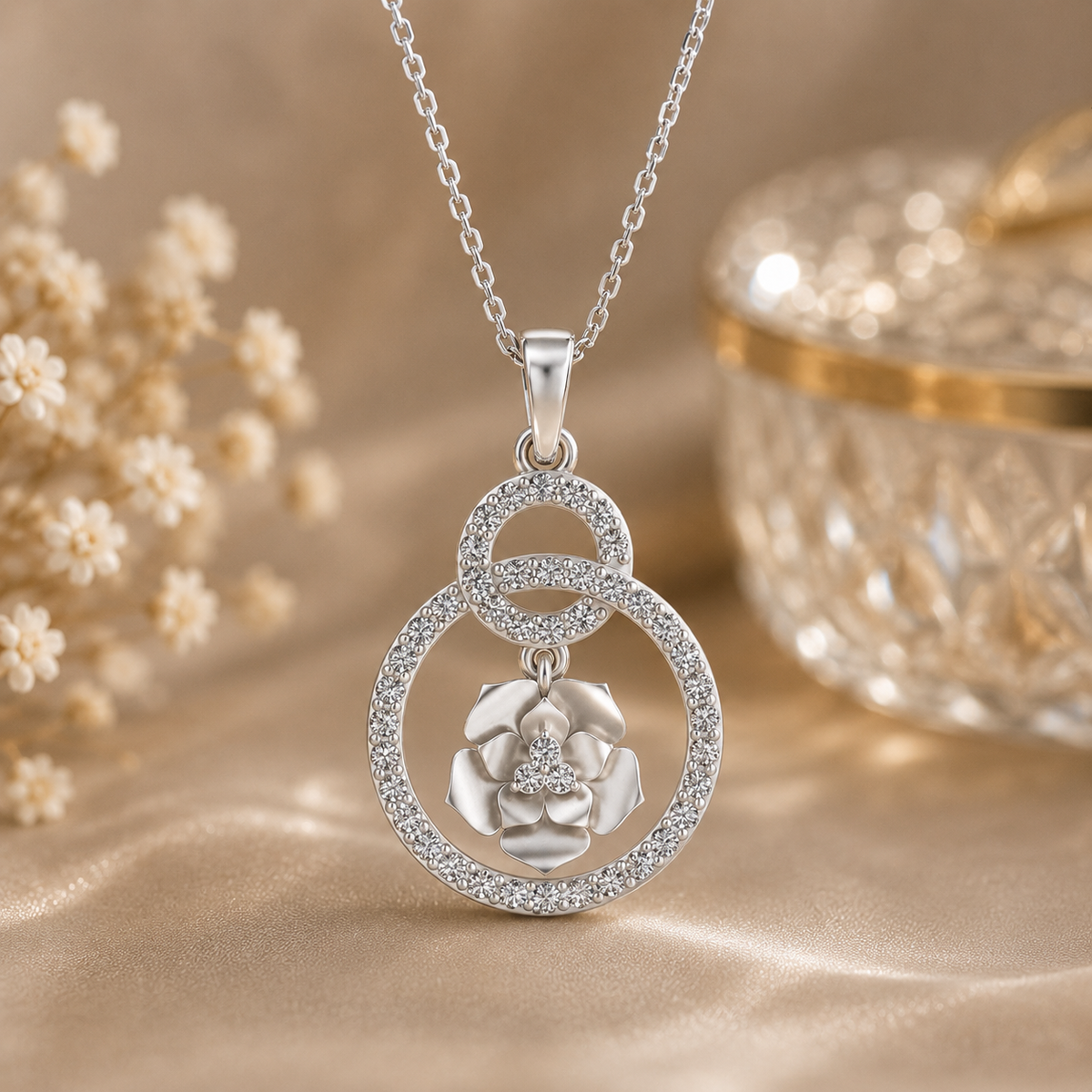 Rosette Diamond Pendant