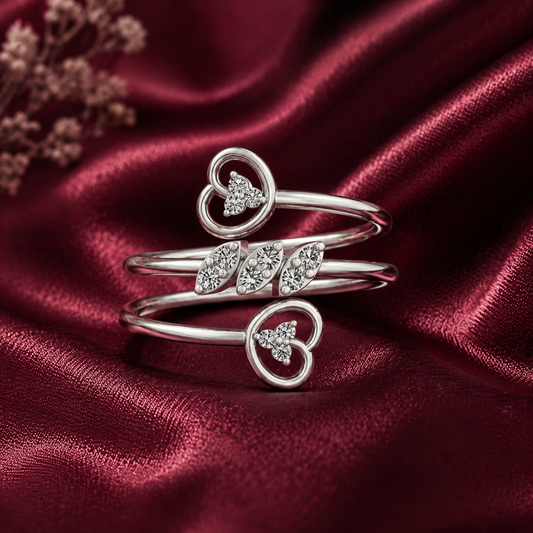 Heart Spiral Diamond Ring