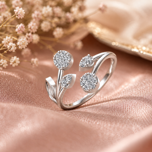Floral Cluster Diamond Ring