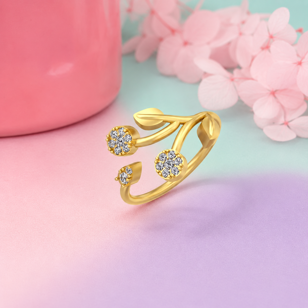 Floral Open Ring