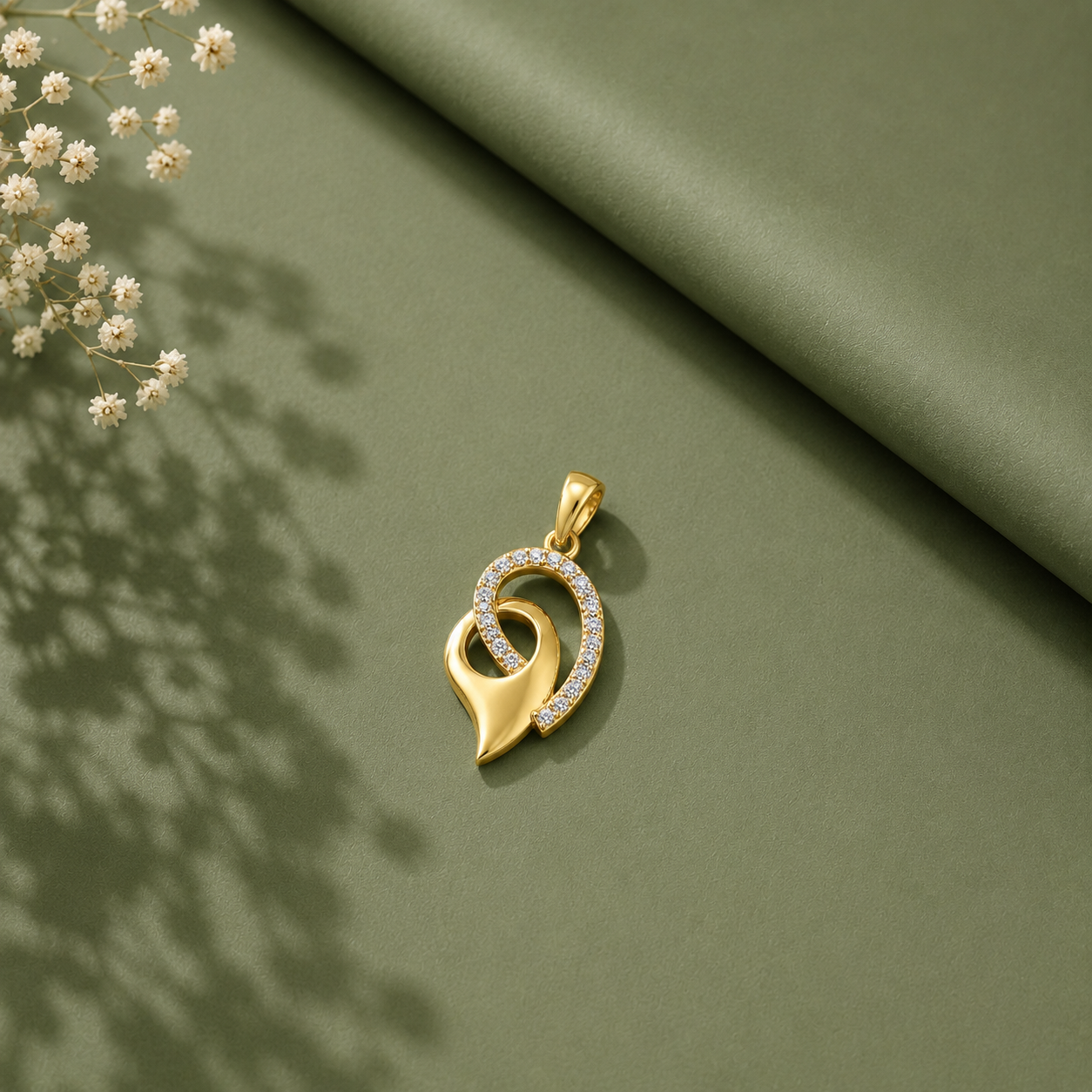 Celestial Leaf Diamond Pendant
