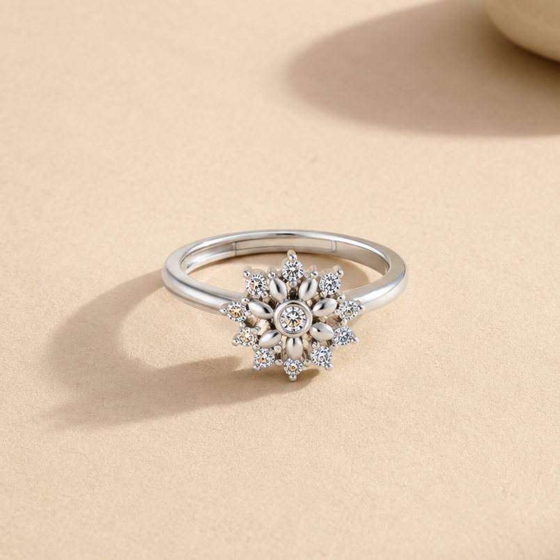 The Kashish Eternal Bloom Diamond Ring – Daily Wear Ring for Women