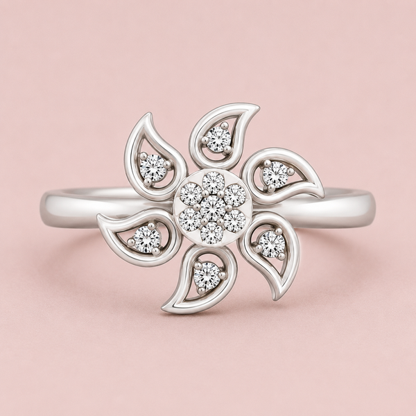 Petals Diamond Floral Ring
