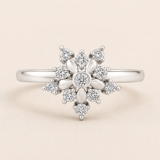 The Kashish Eternal Bloom Diamond Ring – Daily Wear Ring for Women