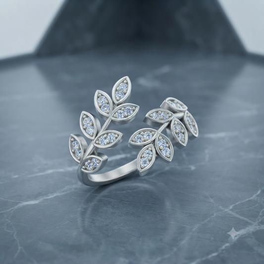 Olive Leaf Diamond Ring