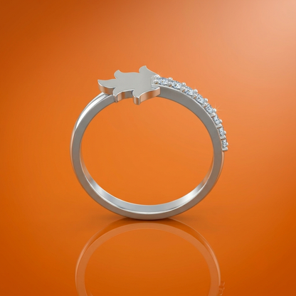 Kashish Royal Lotus Crown Lab Grown Diamond Band Ring