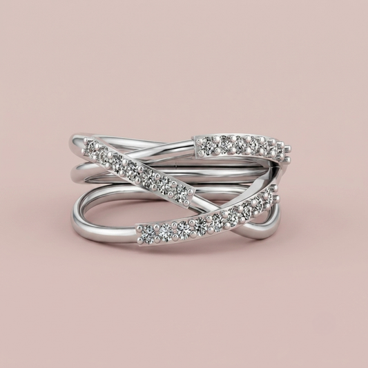 Infinity Criss Cross Diamond Ring