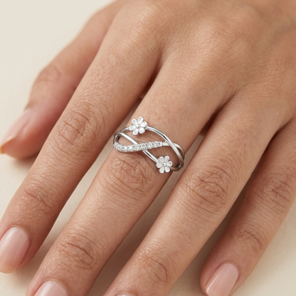 Infinity Floral Diamond Ring