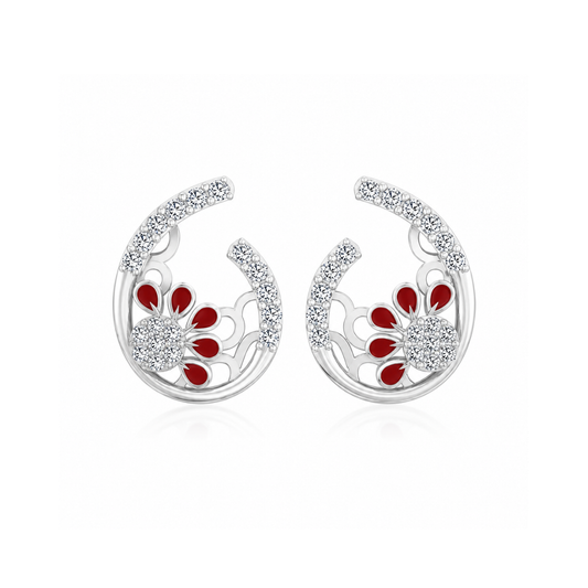 Crimson Diamond Earrings