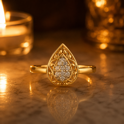 Dewdrop Diamond Ring