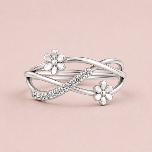 Bloom Infinity Floral Diamond Ring