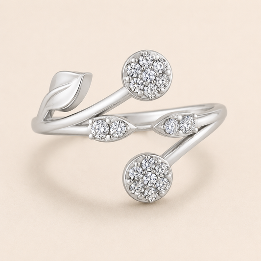 Kashish Meadow Dual Floral Cluster Diamond Ring