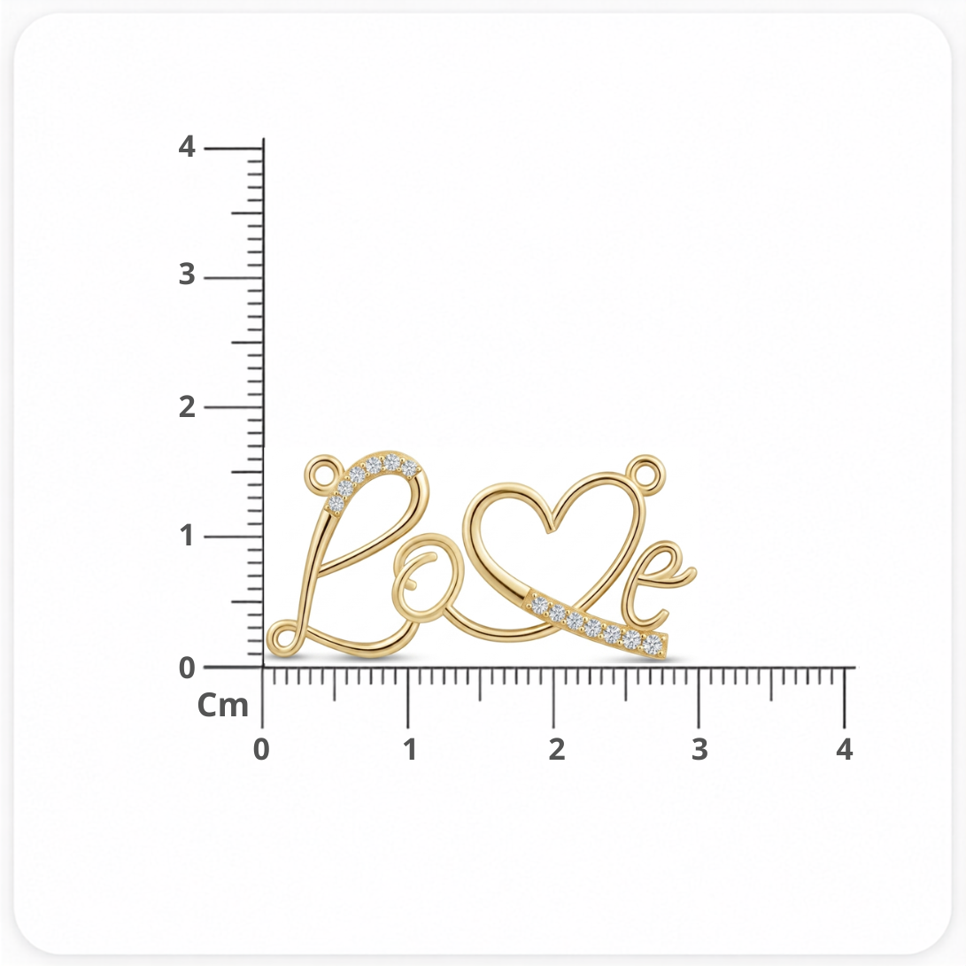 Love Script Diamond Pendant