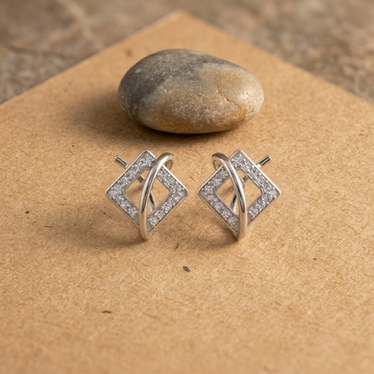Infinity Prism Diamond Stud Earrings
