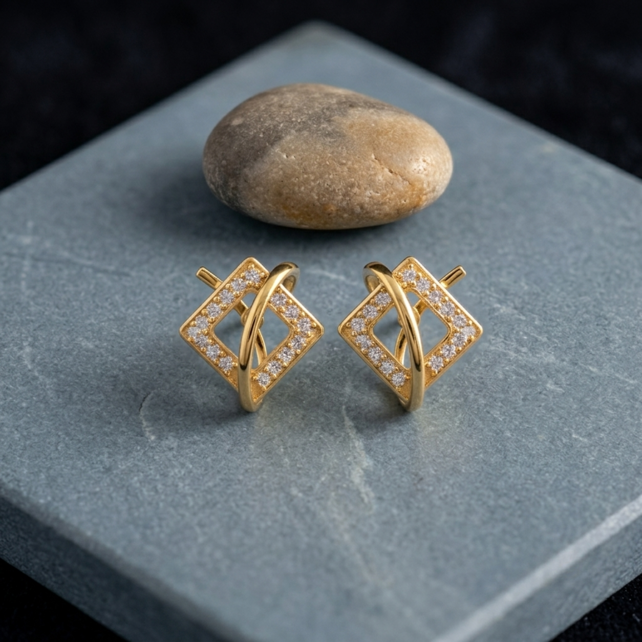 Infinity Prism Diamond Stud Earrings