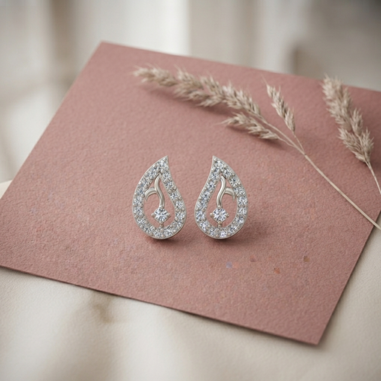 Eternal Teardrop Diamond Stud Earrings