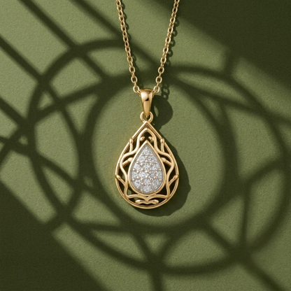 Aarohi Teardrop Diamond Pendant
