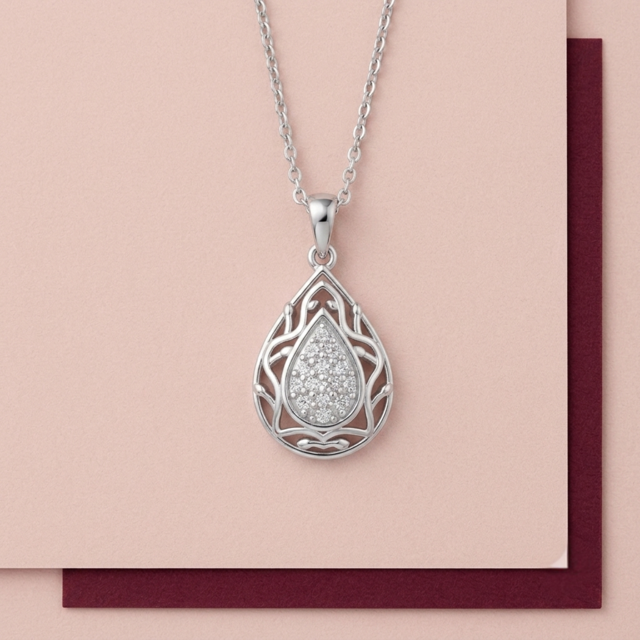 Aarohi Teardrop Diamond Pendant