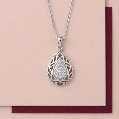 Aarohi Teardrop Diamond Pendant