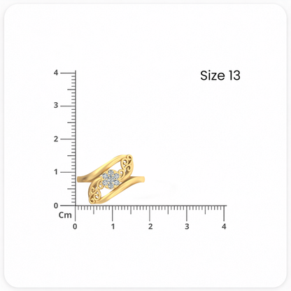 Kashish Vintage Vine Floral Cluster Diamond Bypass Ring