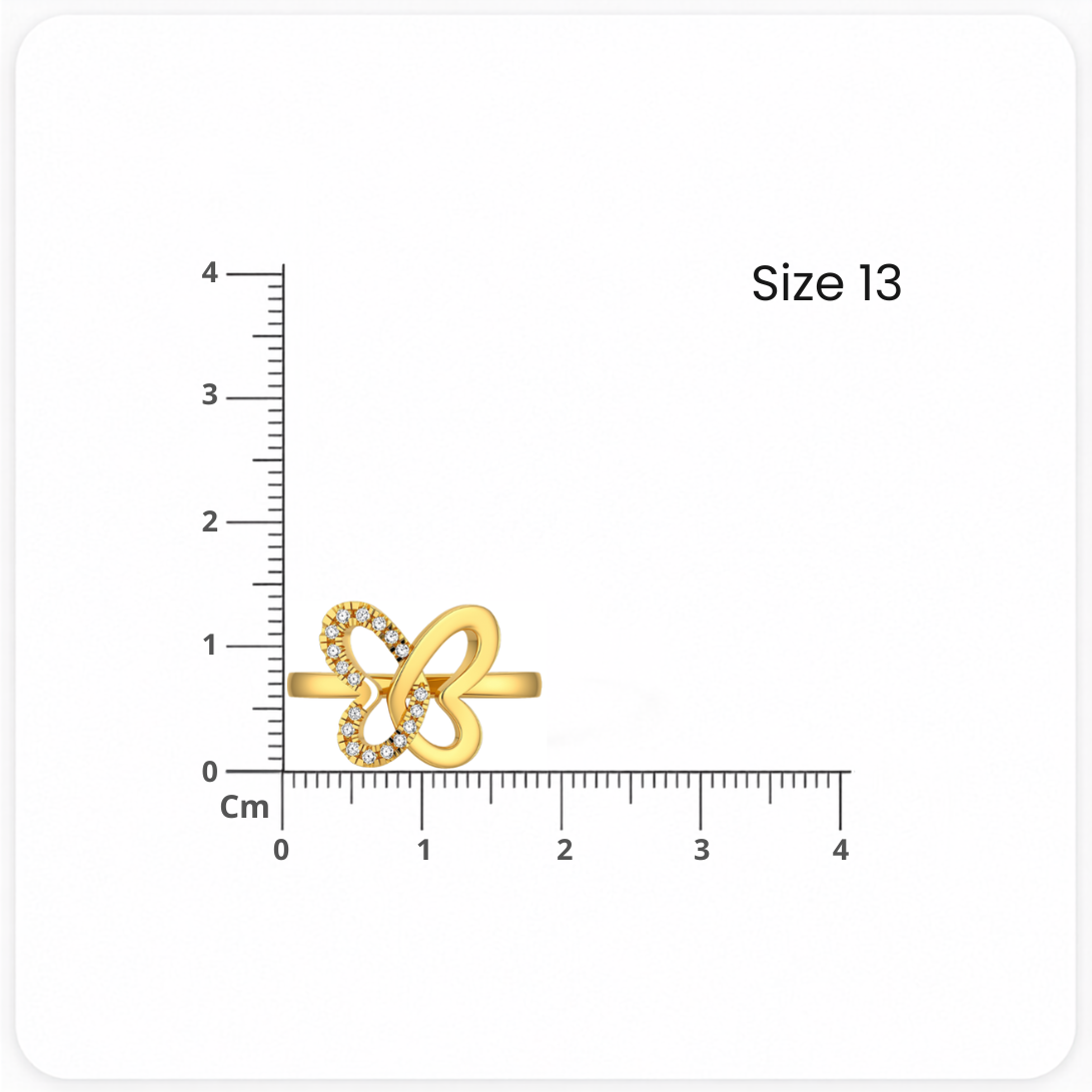Kashish Interlocking Dual Butterfly Diamond Ring