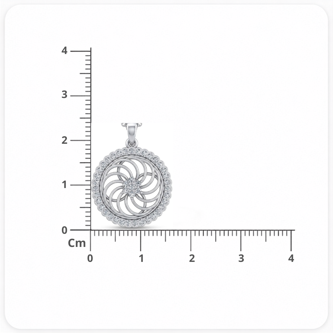 Celestial Vortex Halo Diamond Pendant