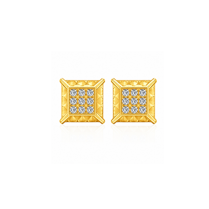 Imperia Square Diamond Stud Earrings