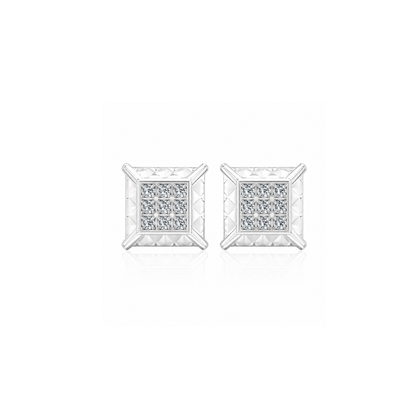 Imperia Square Diamond Stud Earrings