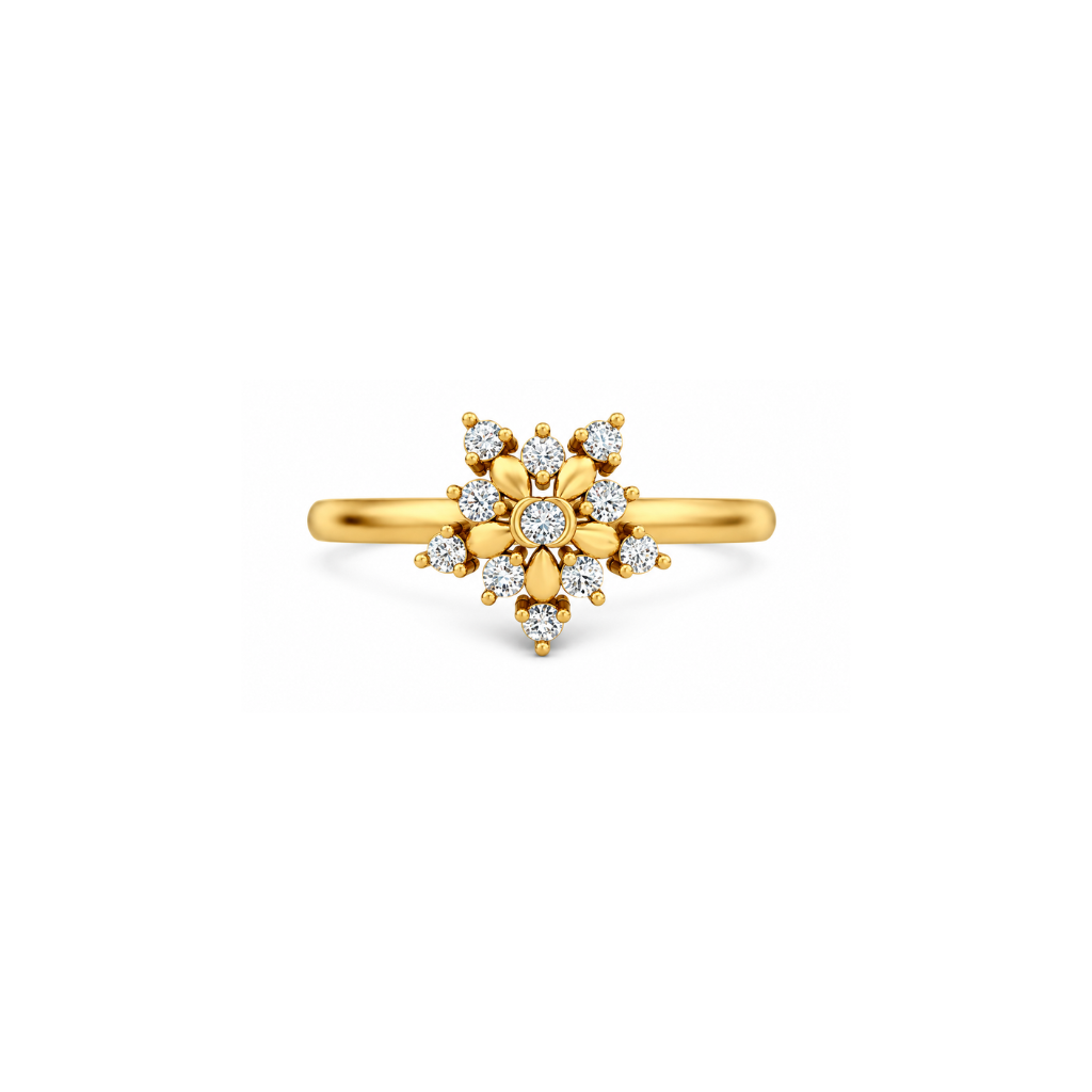 The Kashish Eternal Bloom Diamond Ring – Daily Wear Ring for Women