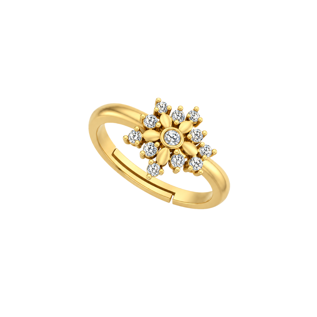 The Kashish Eternal Bloom Diamond Ring – Daily Wear Ring for Women