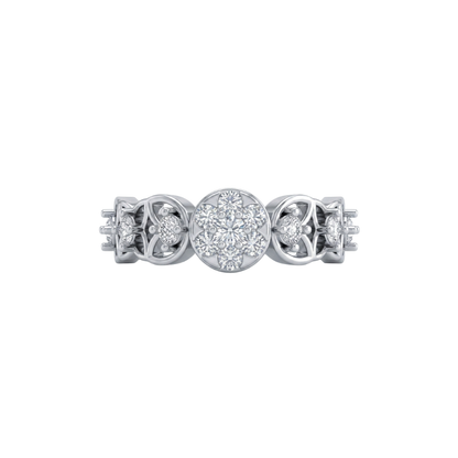 Kashish Floral Eternity Diamond Ring in Gold & 925 Silver