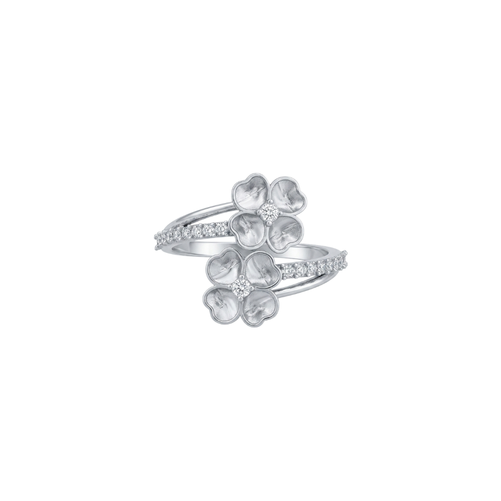 Kashish Twin Clover Dual Flower Diamond Ring