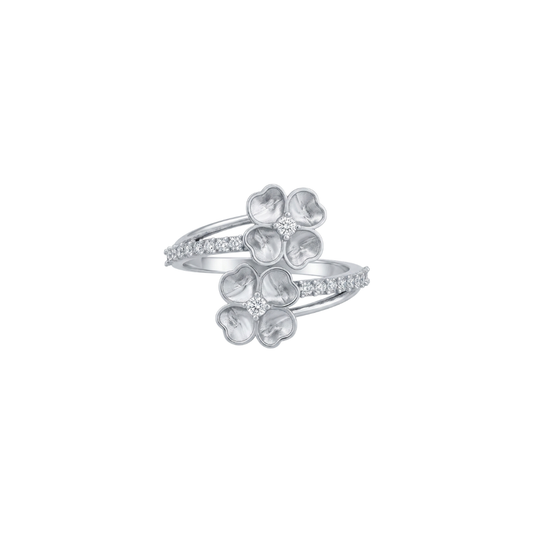 Kashish Twin Clover Dual Flower Diamond Ring