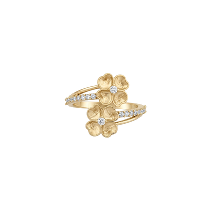 Kashish Twin Clover Dual Flower Diamond Ring