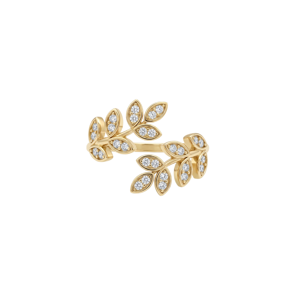 Kashish Olive Branch Leaf Wrap Diamond Ring