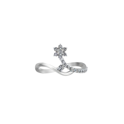 Kashish Blooming Flower Vine Wavy Diamond Ring