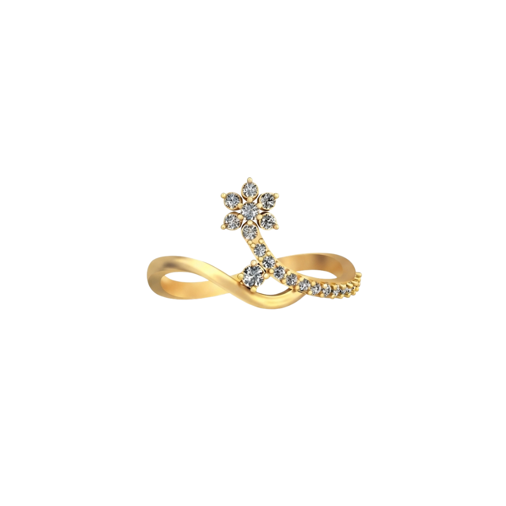 Kashish Blooming Flower Vine Wavy Diamond Ring