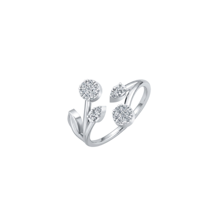 Kashish Meadow Dual Floral Cluster Diamond Ring