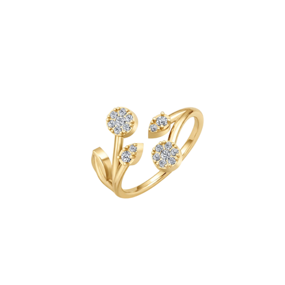 Kashish Meadow Dual Floral Cluster Diamond Ring