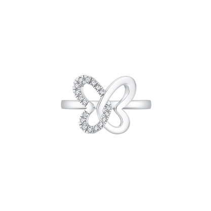 Kashish Interlocking Dual Butterfly Diamond Ring