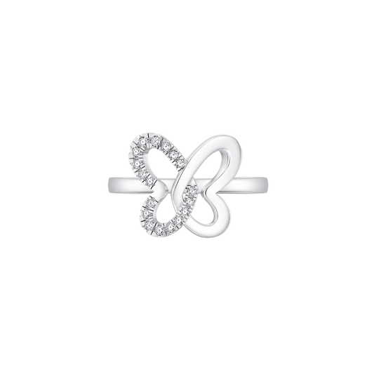 Kashish Interlocking Dual Butterfly Diamond Ring